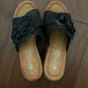 Patrizia black and cork wedge.